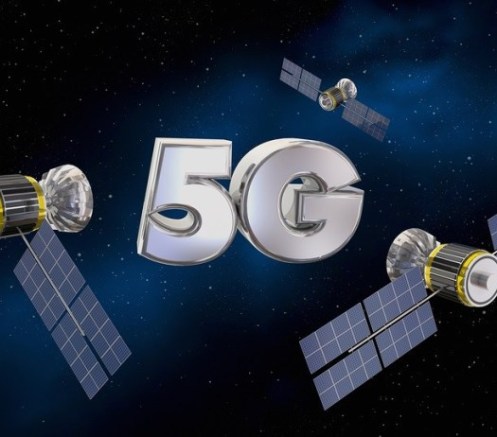 5G Wireless Internet Service Satellite Signal 3d Illustration